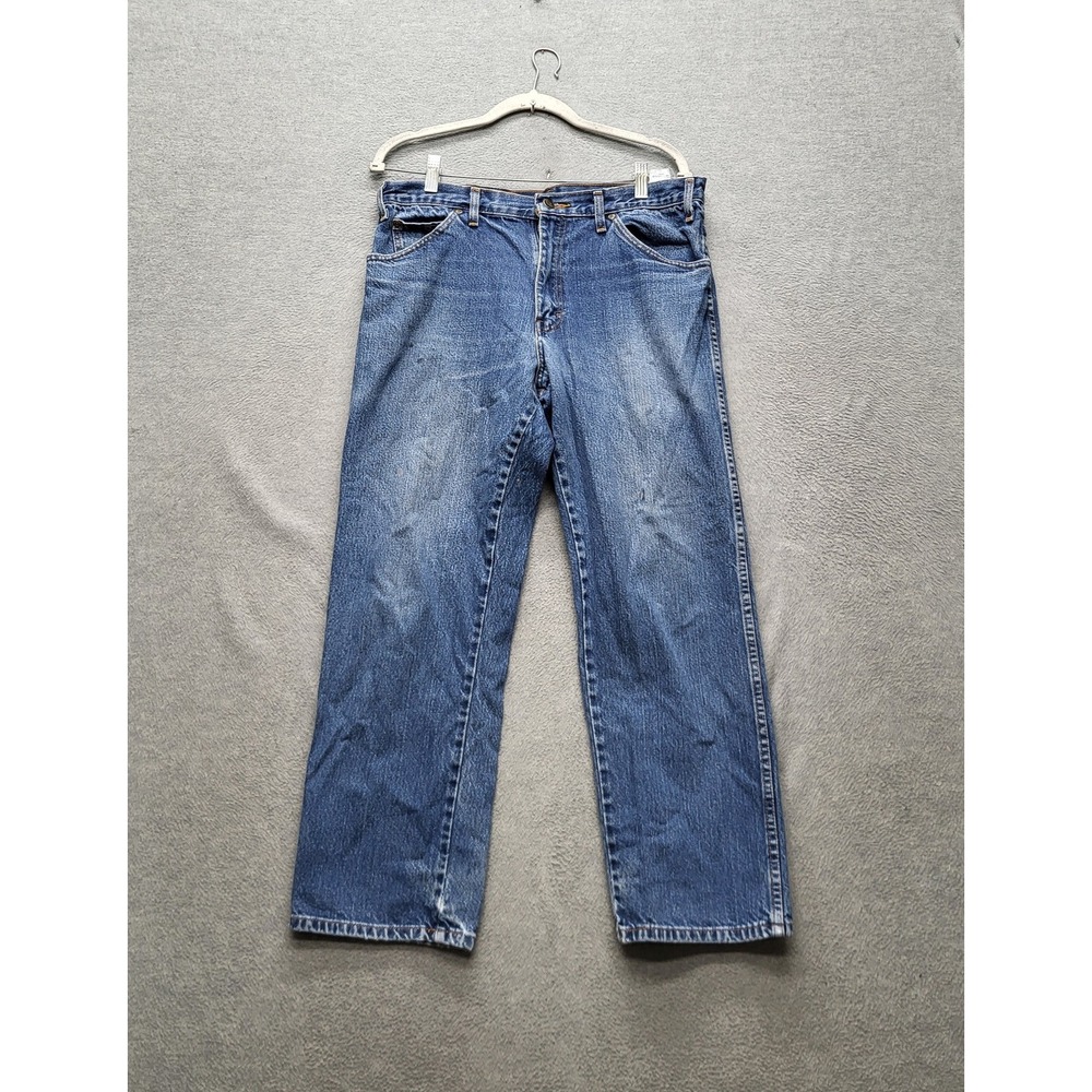 Dickies Men Jeans 33X30 Blue Denim 9393RNB Logo 27" Inseam Y2K‎